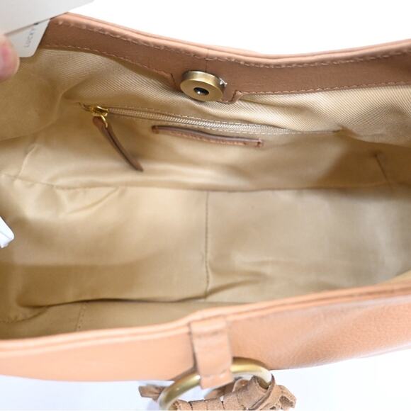 Lucky Brand Small Mez Leather Shoulder Bag in Tan NEW - Picture 10 of 12